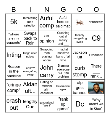 Overwatch bingo Bingo Card