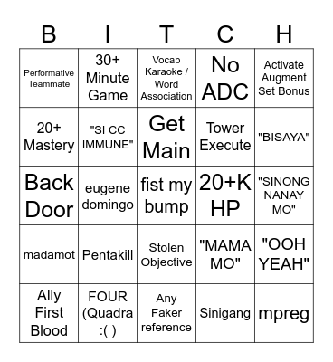 LoL Bingo Card