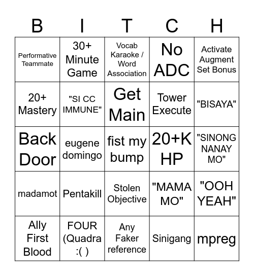 LoL Bingo Card