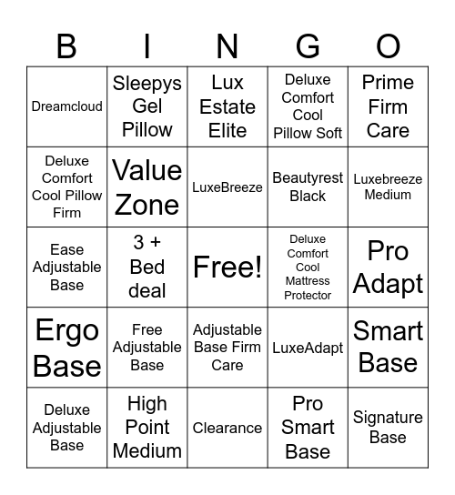 Sleep Expert Bingo Card