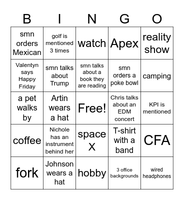 HC Virtual Bingo Card