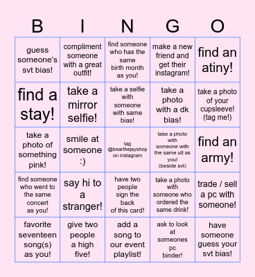 GOING ELEVEN-teen BINGO Card