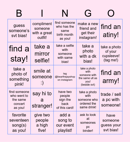 GOING ELEVEN-teen BINGO Card