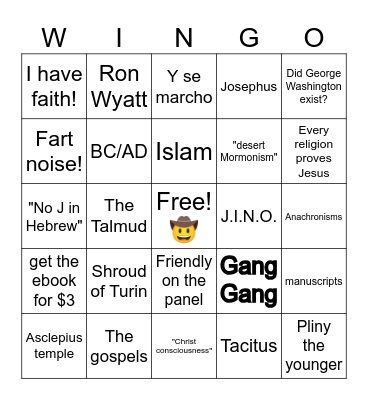 Christ Before Jesus Live Bingo Card