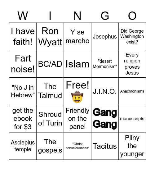 Christ Before Jesus Live Bingo Card