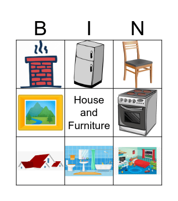 House and Furniture Bingo Card