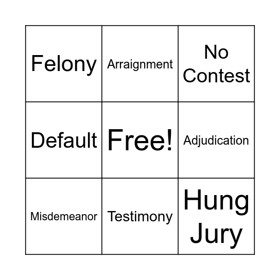 Bingo  #2 Bingo Card