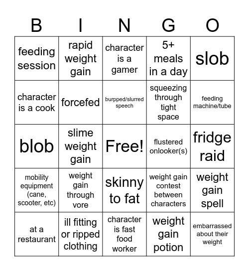 Fatfur Bingo Card