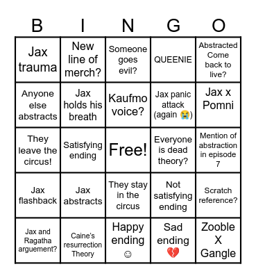 TADC PREDICTIONS Bingo Card