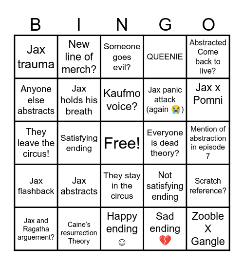 TADC PREDICTIONS Bingo Card