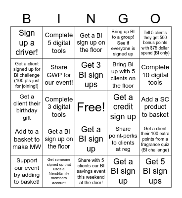 Beauty Insider Bingo Card
