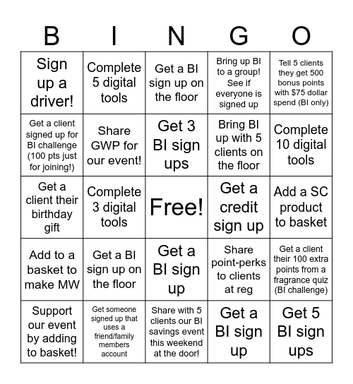 Beauty Insider Bingo Card