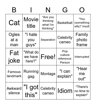 Movie Bingo Card