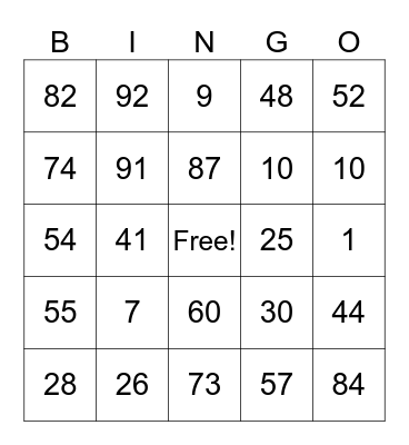CVS Lumberton Bingo Card