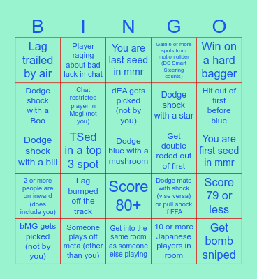 8DX LOUNGE Bingo Card