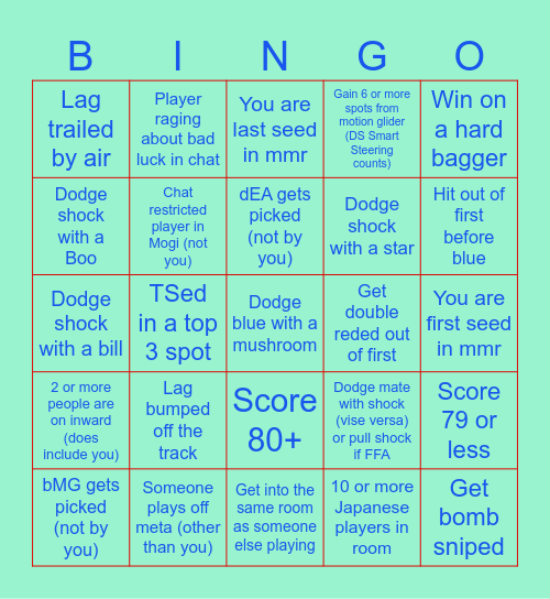 8DX LOUNGE Bingo Card