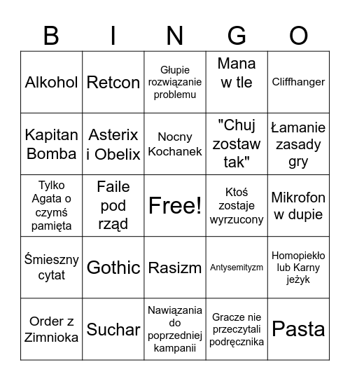 Brubel RPG 4.0 Bingo Card