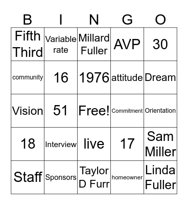 Habitat Bingo Card