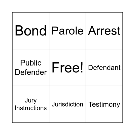 Bingo  #3 Bingo Card