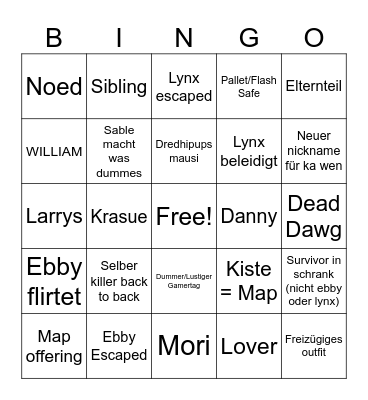 Sexy aber ohne Danny Bingo Card