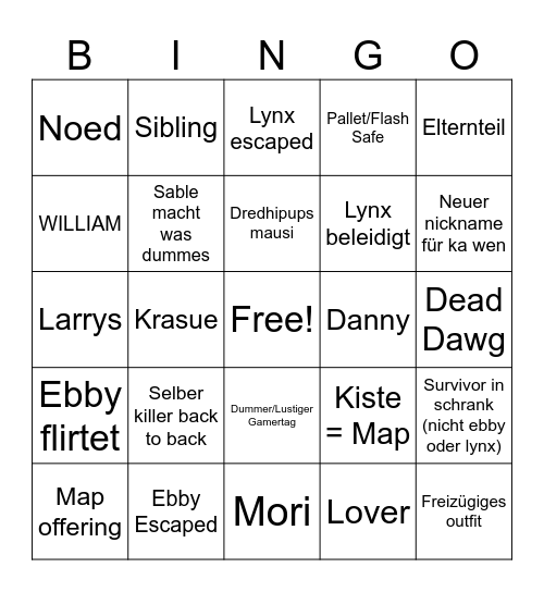 Sexy aber ohne Danny Bingo Card