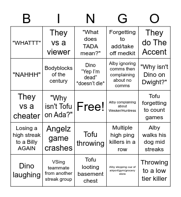 TADA WINSTREAK Bingo Card