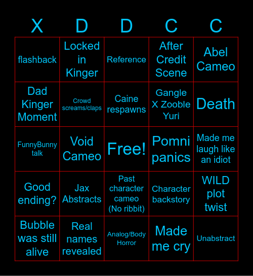 tadc bingo Card