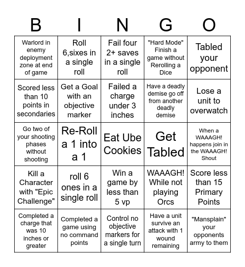 11th Hour GT BINGO! Bingo Card