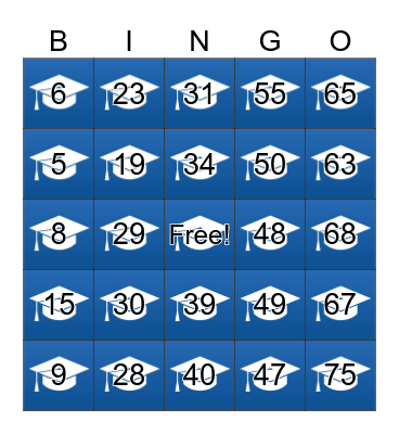 Number Bingo 1-75 Bingo Card
