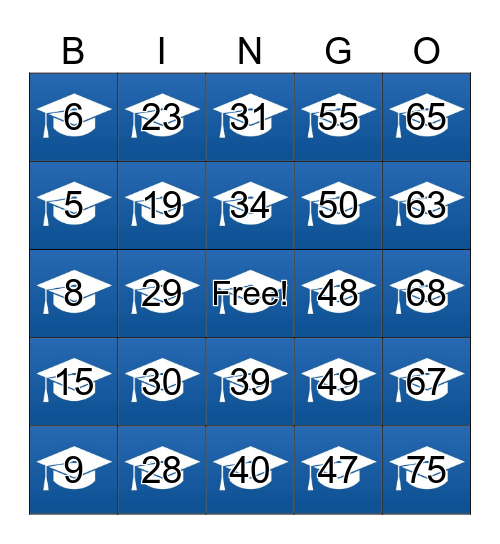 Number Bingo 1-75 Bingo Card