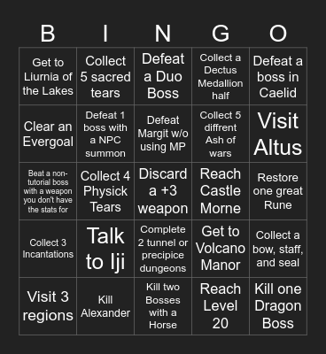 Elden Ring Bingo! (Easy) Bingo Card