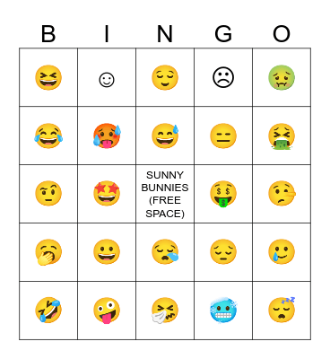 Emotions Bingo Card
