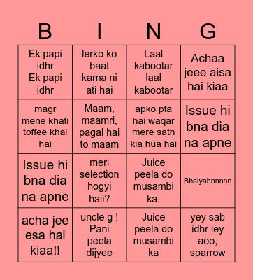 Bingo Card