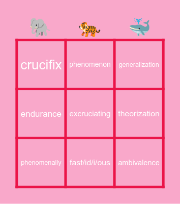 charlotte’s bingo Card