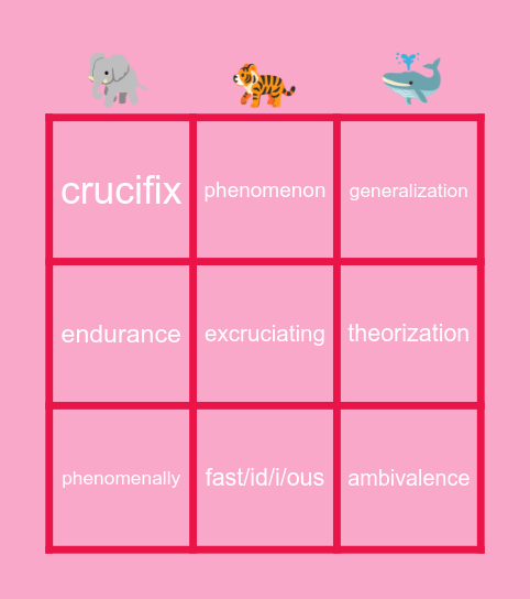charlotte’s bingo Card