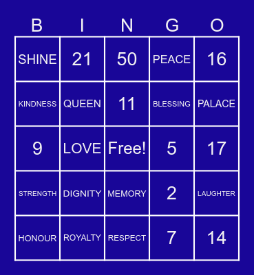 ROYAL DAY BINGO Card