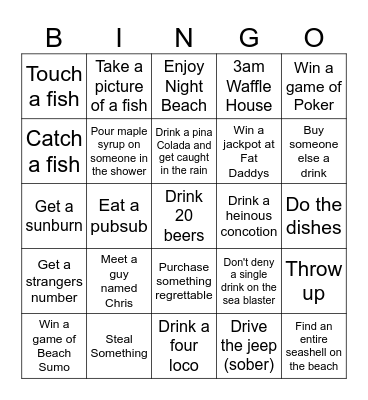 Boys Jeopardy Bingo Card