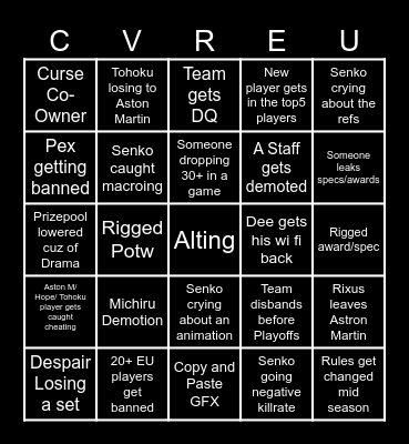 S2 CVR EU bingo card Bingo Card