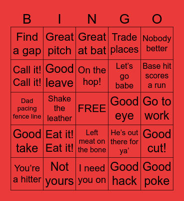 WHS Dad Bingo 2026 Bingo Card
