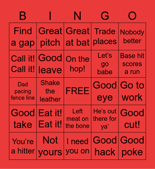 WHS Dad Bingo 2026 Bingo Card