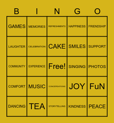 ROYAL DAY EXPERIENCE BINGO Card