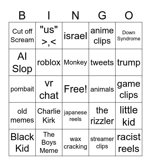 Instagram Reels Bingo Card
