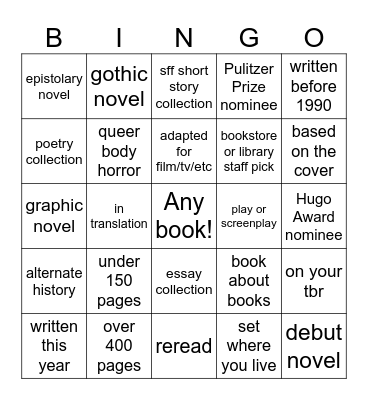 Summer Reading Bingo! Bingo Card