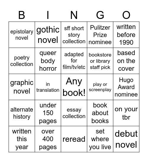 Summer Reading Bingo! Bingo Card