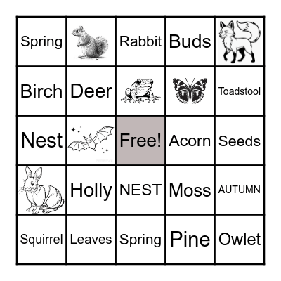Woodland Wonderland Bingo Card