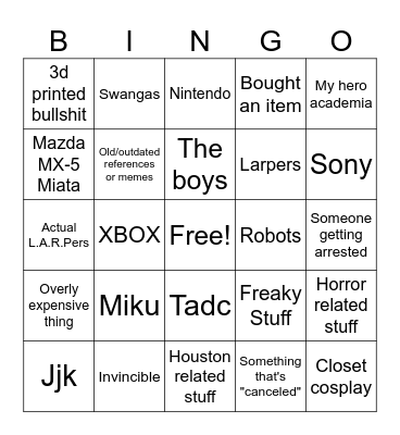 Convention bingo Card