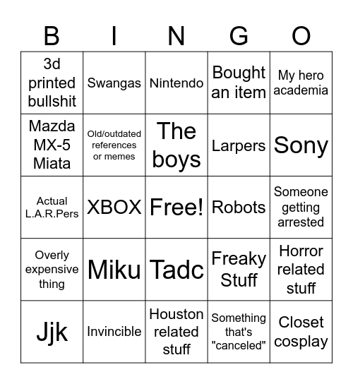 Convention bingo Card