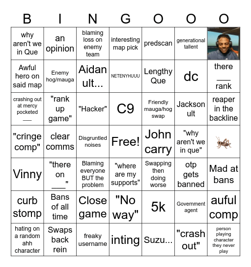 Overwatch Bingo Card
