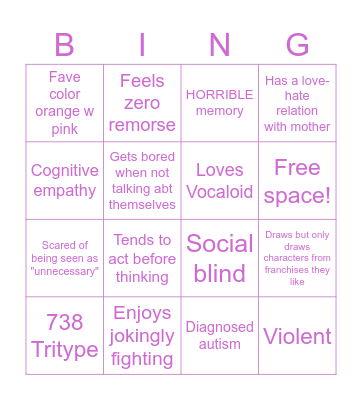 Xenon's Bing(o)!! Bingo Card