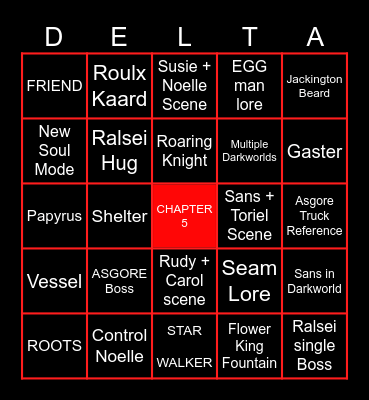 DELTARUNE CHAPTER 5 Bingo Card